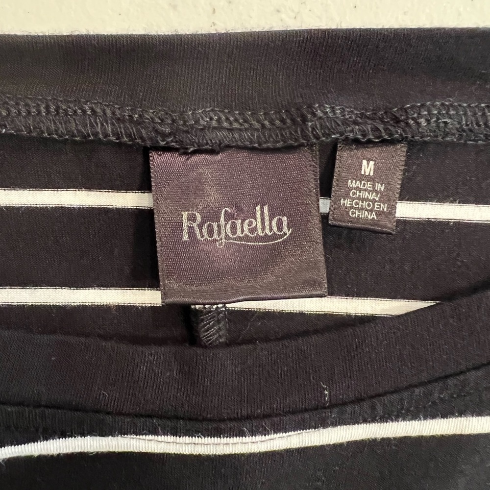 Womens Rafaella drawstring waist black and white striped dress - Picture 5 of 6